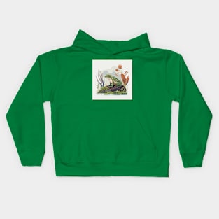 Frog Relaxing on a Stone Kids Hoodie